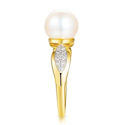 Pierścionek z perłą i diamentami (R98884 Y PL): 14 - zdjęcie: 5