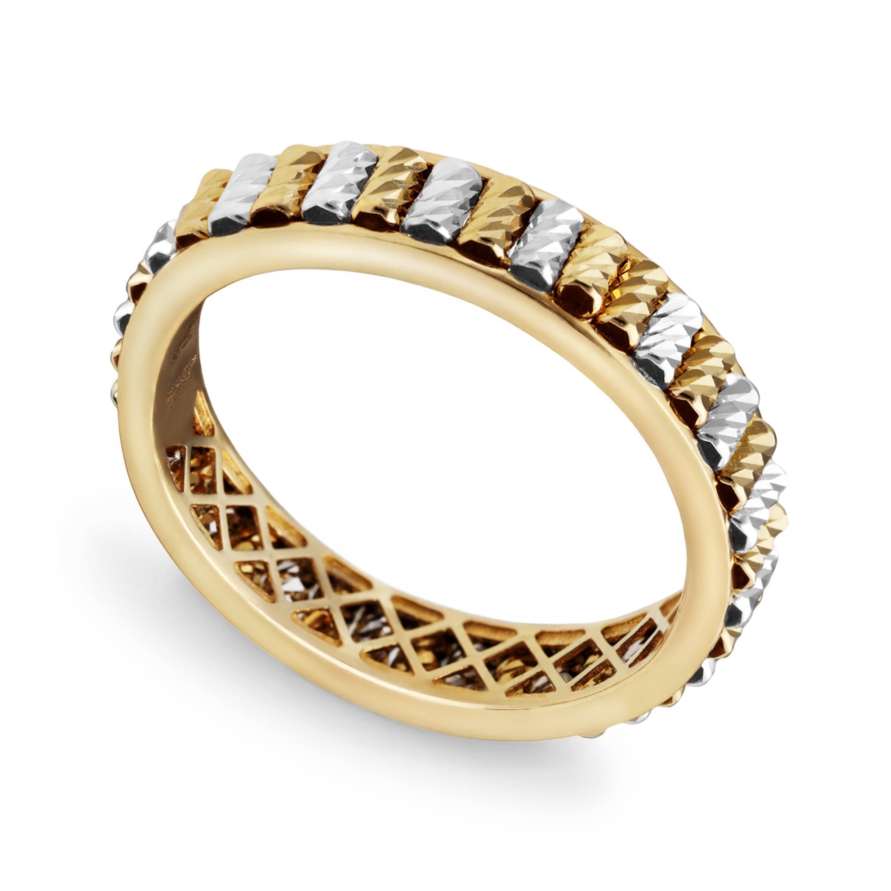 Pierścionek złoty diamentowany (R00740 YW): 10