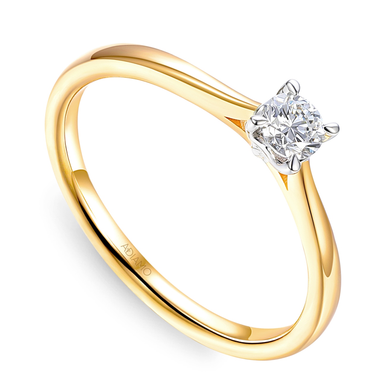 Pierścionek z diamentem laboratoryjnym (R65478 0,20ct YW LGD): 10