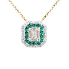 Naszyjnik ze szmaragdami laboratoryjnymi (N12235 Y G LGEM)