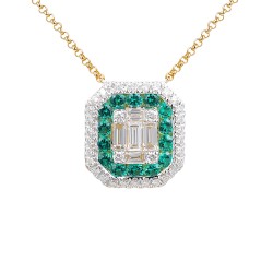 Naszyjnik ze szmaragdami laboratoryjnymi (N12235 Y G LGEM) - zdjęcie: 2