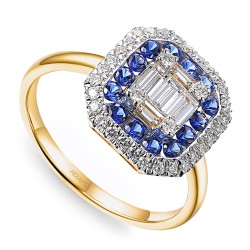 Pierścionek z szafirami laboratoryjnymi (R98892 Y LGSA): 10 - zdjęcie: 2