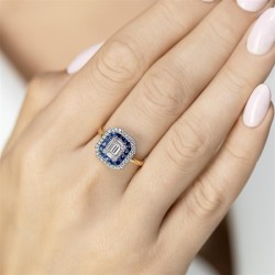 Pierścionek z szafirami laboratoryjnymi (R98892 Y LGSA): 10 - zdjęcie: 3