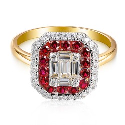 Pierścionek z rubinami laboratoryjnymi (R98892 Y LGRU): 15 - zdjęcie: 4