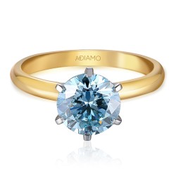 Pierścionek z niebieskim diamentem laboratoryjnym (R58829 2,20ct YW LGDB): 15 - zdjęcie: 4