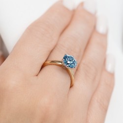Pierścionek z niebieskim diamentem laboratoryjnym (R58829 2,20ct YW LGDB): 15 - zdjęcie: 6