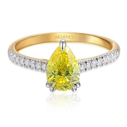 Pierścionek z żółtym diamentem laboratoryjnym (R96122 1,11ct YW LGDY): 10 - zdjęcie: 3