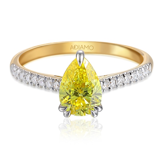 Pierścionek z żółtym diamentem laboratoryjnym (R96122 1,11ct YW LGDY): 12