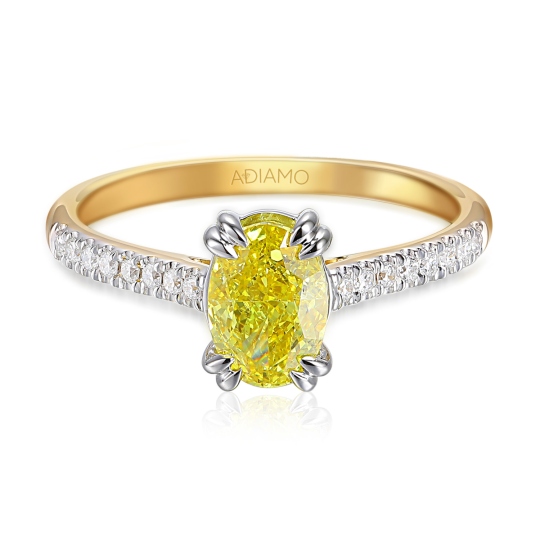 Pierścionek z żółtym diamentem laboratoryjnym (R96117 1,09ct YW LGDY): 10