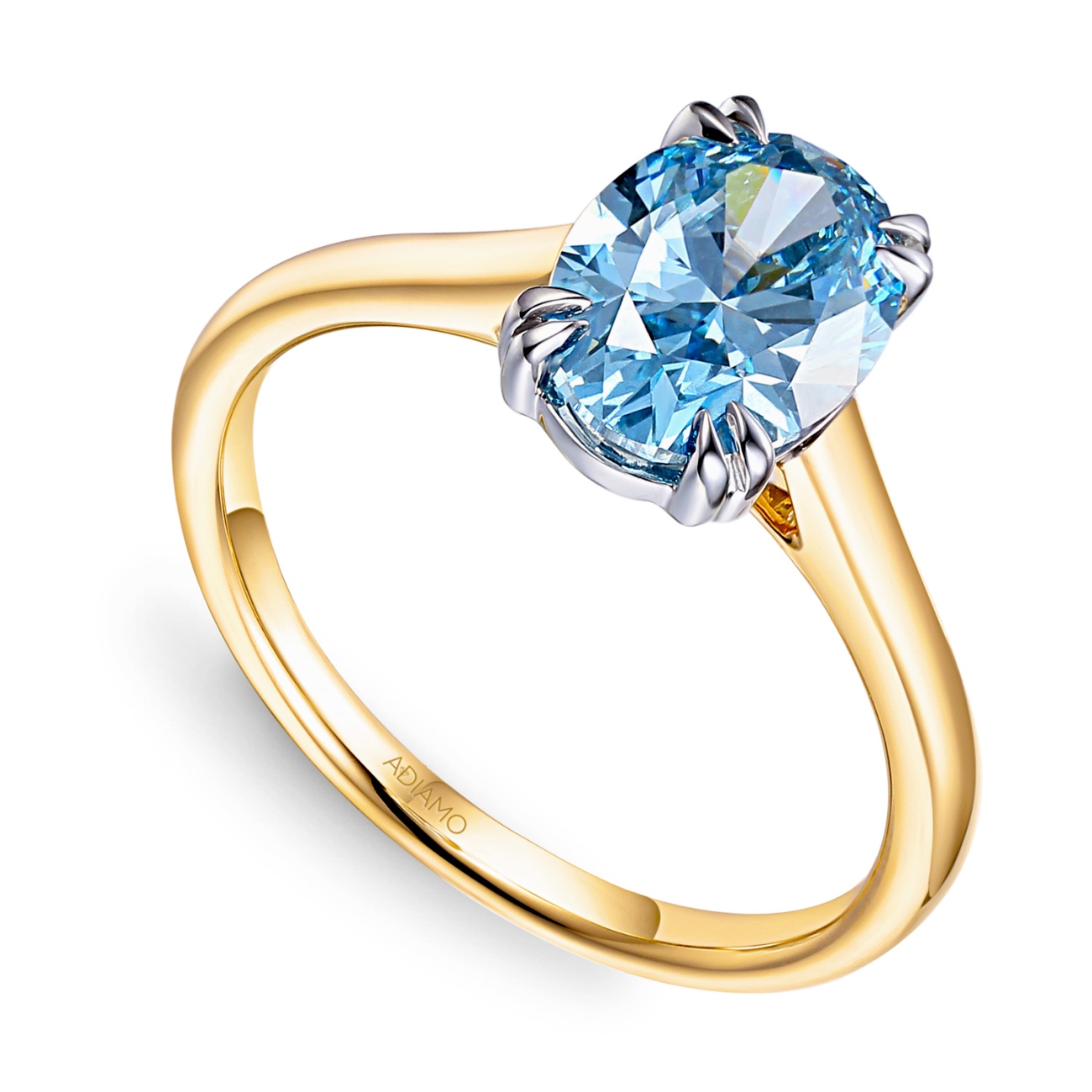 Pierścionek z niebieskim diamentem laboratoryjnym (R96118 2,01ct YW LGDB): 10