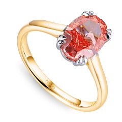 Pierścionek z różowym diamentem laboratoryjnym