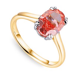 Pierścionek z różowym diamentem laboratoryjnym (R96118 2,79ct YW LGDP): 10 - zdjęcie: 2