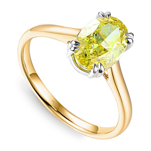 Pierścionek z żółtym diamentem laboratoryjnym (R96118 2,23ct YW LGDY)