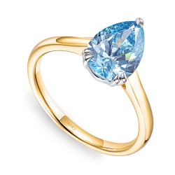 Pierścionek z niebieskim diamentem laboratoryjnym (R96123 2,23ct YW LGDB): 10 - zdjęcie: 2