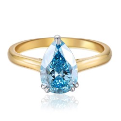 Pierścionek z niebieskim diamentem laboratoryjnym (R96123 2,23ct YW LGDB): 10 - zdjęcie: 4