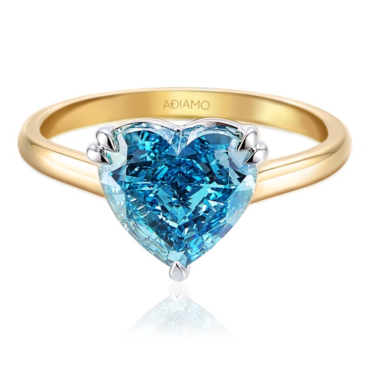 Pierścionek z niebieskim diamentem laboratoryjnym (R96126 2,78ct YW LGDB): 15