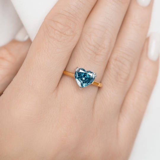 Pierścionek z niebieskim diamentem laboratoryjnym (R96126 2,78ct YW LGDB): 15