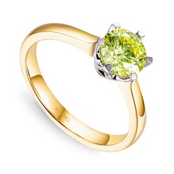 Pierścionek z żółtym diamentem laboratoryjnym (R39803 1,08ct YW LGDY): 10 - zdjęcie: 2