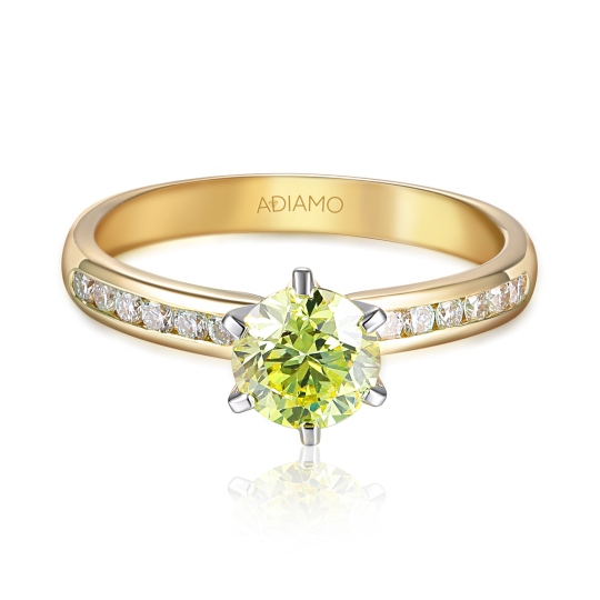 Pierścionek z żółtym diamentem laboratoryjnym (R58831 1,00ct YW LGDY): 15