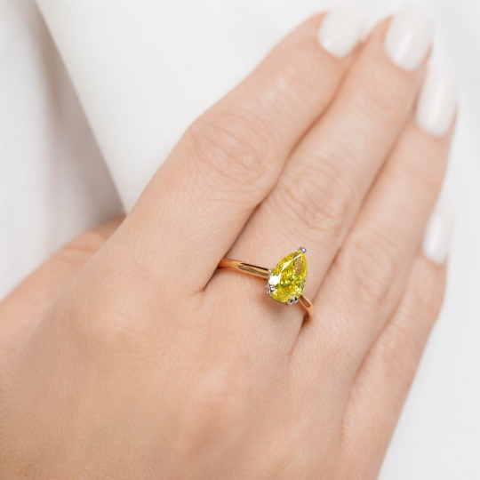 Pierścionek z żółtym diamentem laboratoryjnym (R96123 2,17ct YW LGDY): 15