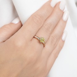 Pierścionek z żółtym diamentem laboratoryjnym (R58831 1,00ct YW LGDY): 15 - zdjęcie: 3