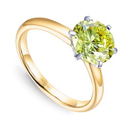 Pierścionek z żółtym diamentem laboratoryjnym (R58829 1,09ct YW LGDY): 10 - zdjęcie: 2