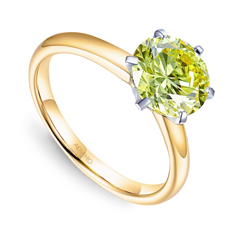 Pierścionek z żółtym diamentem laboratoryjnym