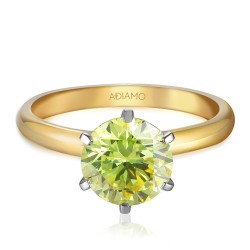 Pierścionek z żółtym diamentem laboratoryjnym (R58829 1,09ct YW LGDY): 14 - zdjęcie: 4