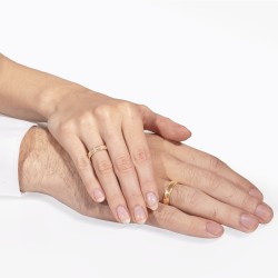 Obrączka ślubna z diamentami, 4 mm (O-R46061 Y): 7 - zdjęcie: 3