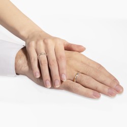 Obrączki ślubne, dwukolorowe złoto, półokrągłe, 4mm: 8, 23 - zdjęcie: 3