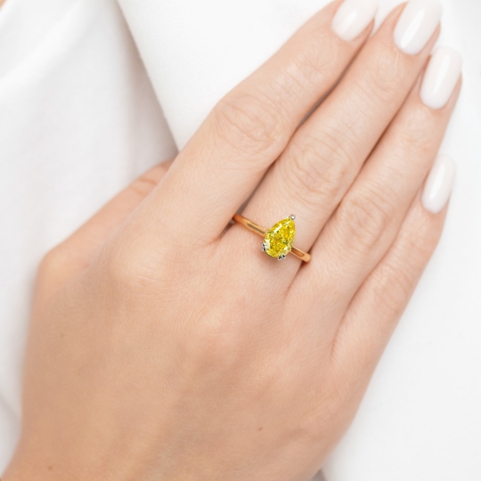 Pierścionek z żółtym diamentem laboratoryjnym (R96123 1,16ct YW LGDY): 13