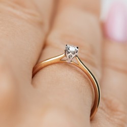 Pierścionek z diamentem laboratoryjnym (R65478 0,10ct YW LGD): 12 - zdjęcie: 6