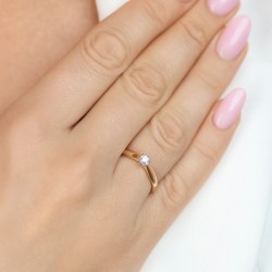 Pierścionek z diamentami (R62567 YW 0,20ct): 9 - zdjęcie: 3