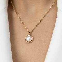 Zawieszka z perłą i diamentami (P98882 Y PL)