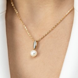 Zawieszka z perłą i diamentami (P98884 Y PL) - zdjęcie: 3