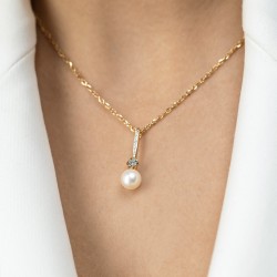 Zawieszka z perłą i diamentami (P98885 Y PL) - zdjęcie: 3