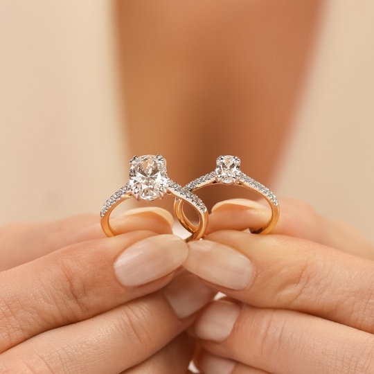 Pierścionek z diamentami laboratoryjnymi (R96117 0,51ct YW LGD): 10