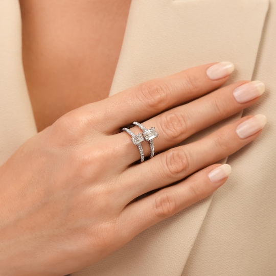 Pierścionek z diamentami laboratoryjnymi (R82483 2,00ct YW LGD): 10