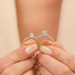 Pierścionek z diamentami laboratoryjnymi (R82483 0,52ct YW LGD): 10 - zdjęcie: 7