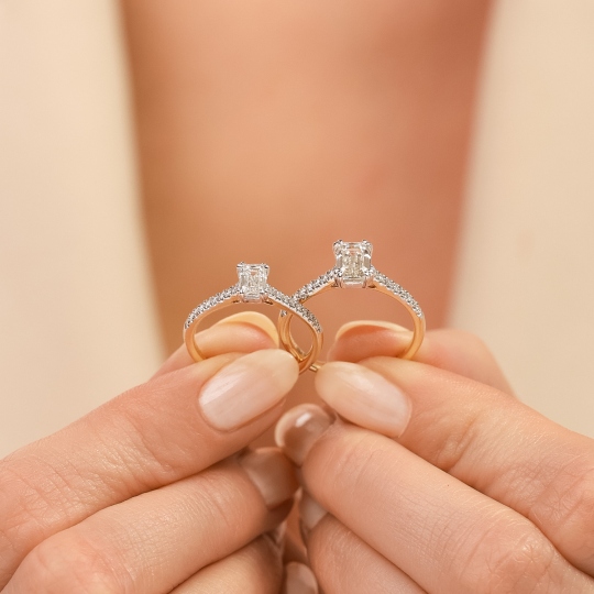 Pierścionek z diamentami laboratoryjnymi (R82483 0,52ct YW LGD): 10