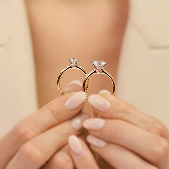 Pierścionek z diamentem laboratoryjnym (R58829 0,51ct YW LGD)