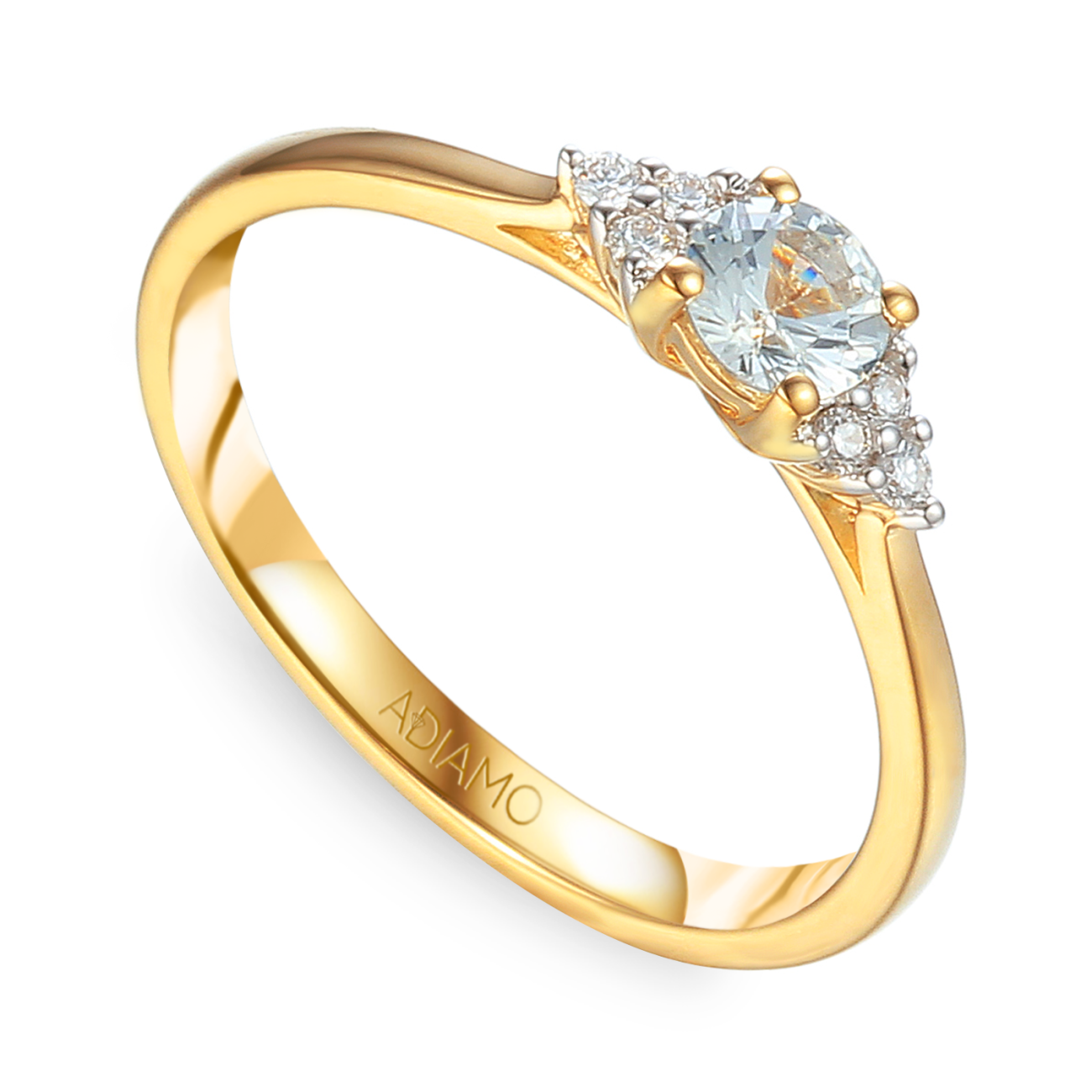 Pierścionek z białym szafirem i diamentami: 7