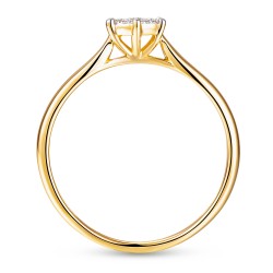 Pierścionek z diamentami, dwukolorowe złoto pr.585 (R69379 YW) - zdjęcie: 5