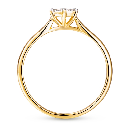 Pierścionek z diamentami, dwukolorowe złoto pr.585 (R69379 YW)