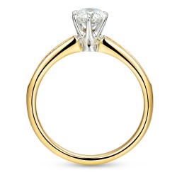 Pierścionek z diamentami laboratoryjnymi (R58831 YW LGD 0,50ct) - zdjęcie: 5