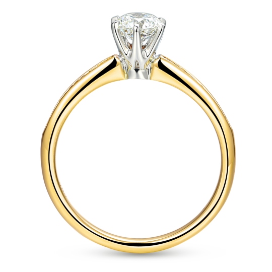 Pierścionek z diamentami laboratoryjnymi (R58831 YW LGD 0,50ct)