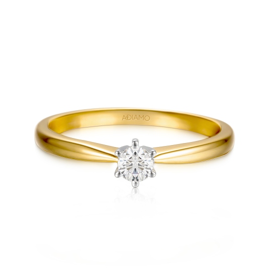 Pierścionek z diamentem, dwukolorowe złoto pr.585 R34130 0,10ct: 11