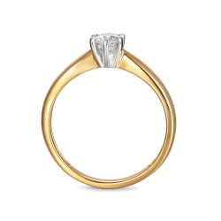 Pierścionek z diamentem, dwukolorowe złoto pr.585 R34130 0,10ct: 10 - zdjęcie: 5