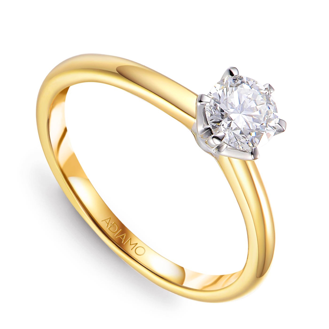 Pierścionek z diamentem laboratoryjnym (R58829 0,51ct YW LGD)