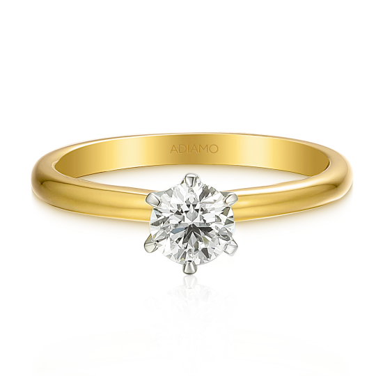 Pierścionek z diamentem laboratoryjnym (R58829 0,51ct YW LGD)